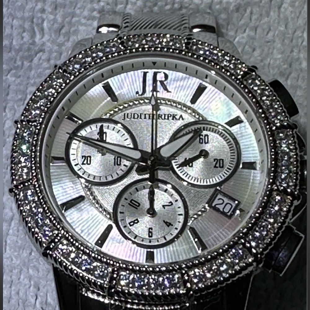 Judith Ripka Chronograph Mother of Pearl and Diamonique